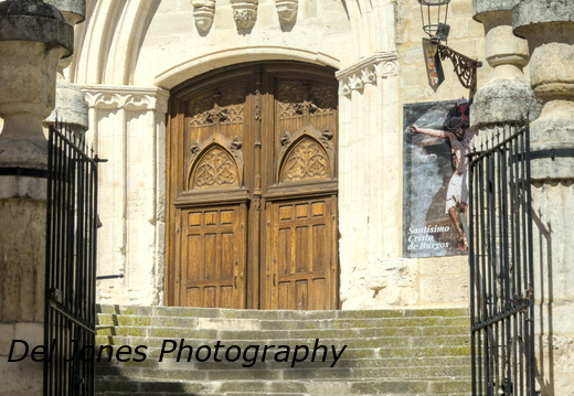 Up the steps to the door