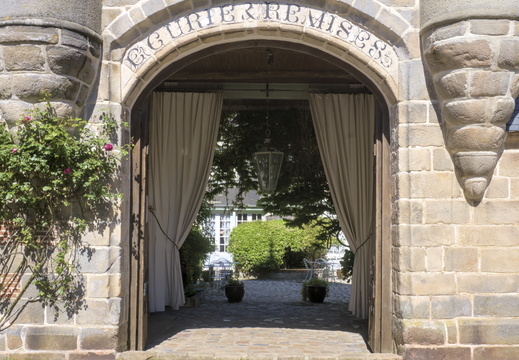 A draped entrance