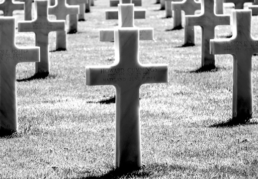 Black and white crosses in a row