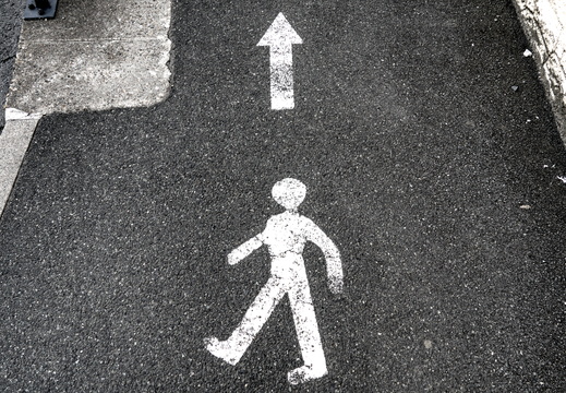 Man crossing the road
