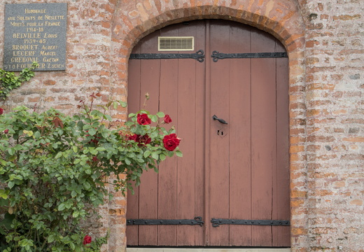 The red door. Or is it brown?