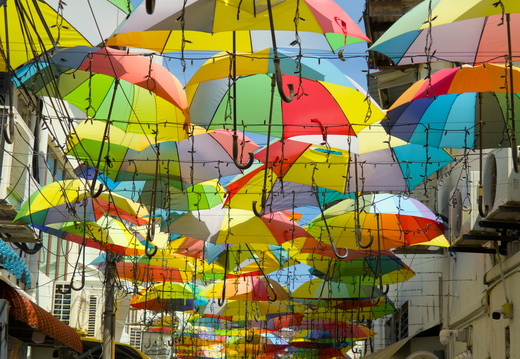 A street roof of colour