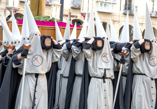White penitents on the march