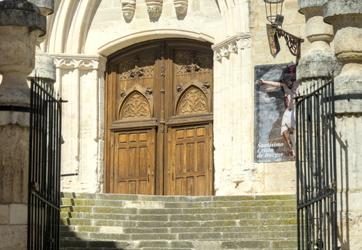 Up the steps to the door
