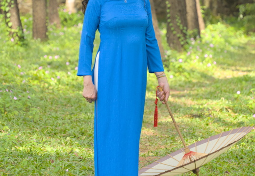 Blue on green