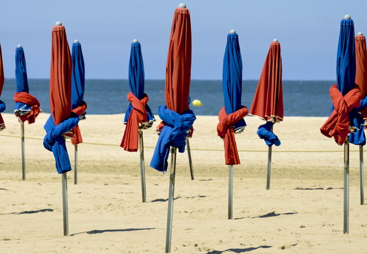 Brollies on the beach